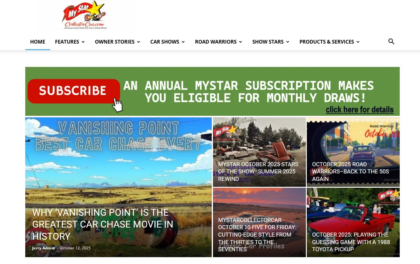 My Star Collector Car WordPress Website Development Canada